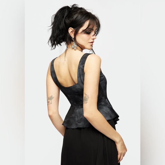 Disturbia Delacroix Hook and Eye Square Neck Top Size UK 6 / US 2 - Picture 6 of 7